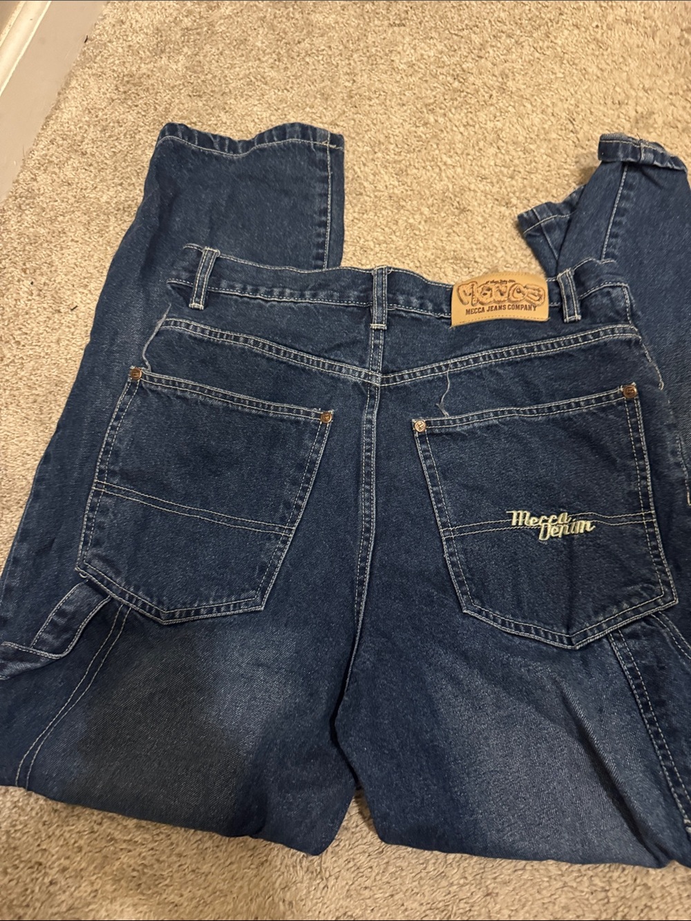 mecca Men's Navy Blue Relaxed Denim Jeans
